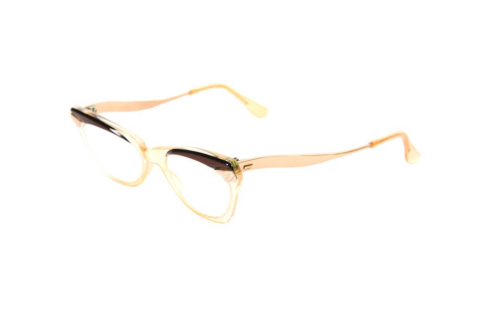 Cateye - 1940s-1960s Cateye Gold Brown Champagne