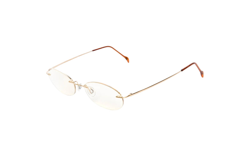 Stepper Titanium Women's Rimless Gold Oval Glasses