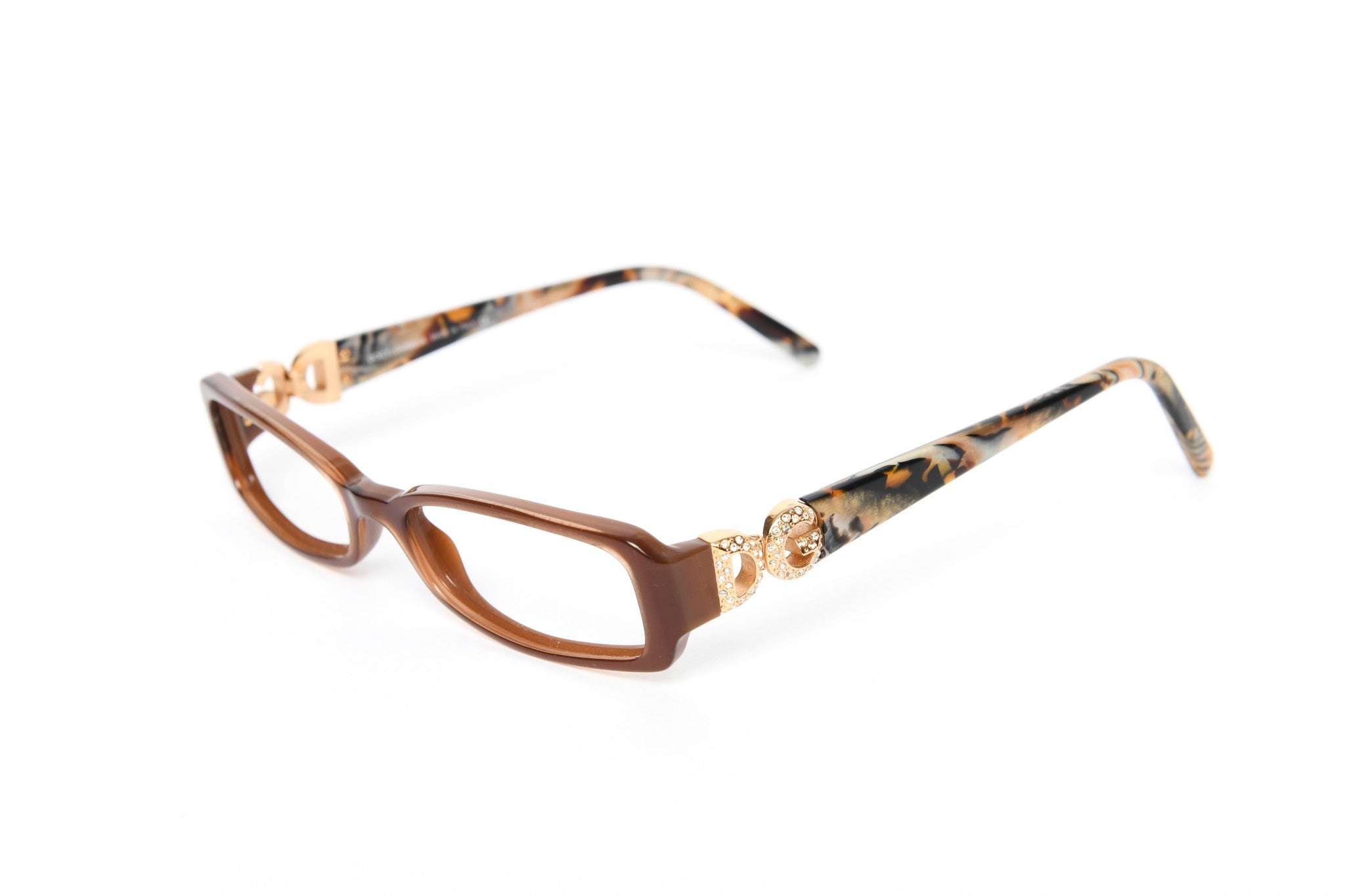 Dolce &amp; Gabbana - Shiny Brown Diamante Marble Effect