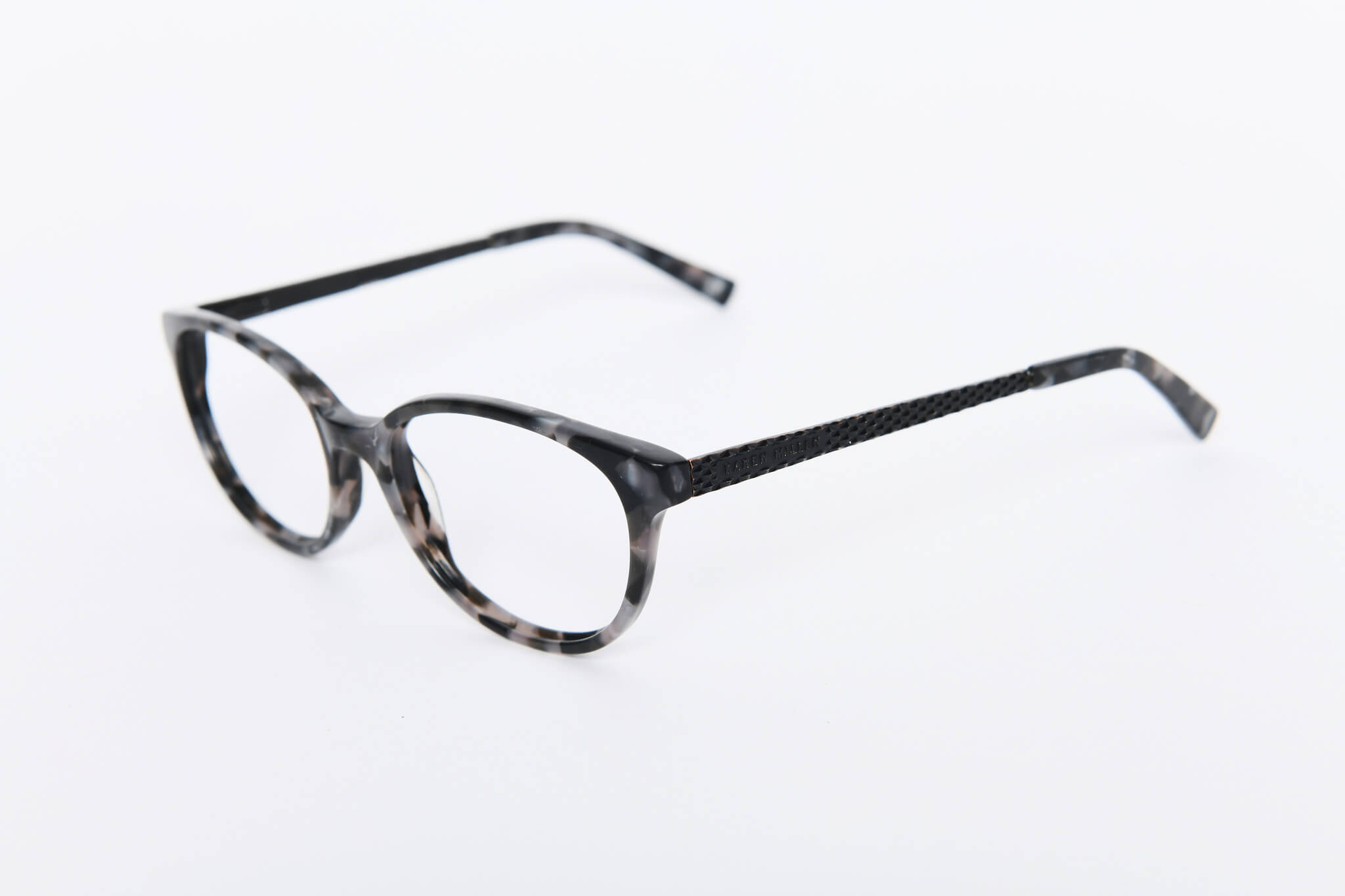 Karen Millen grey mottled glasses. Women's Karen Millen glasses. Women's designer glasses. 