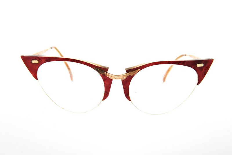 Cateye - 1940s-1950s Cateye Red Gold