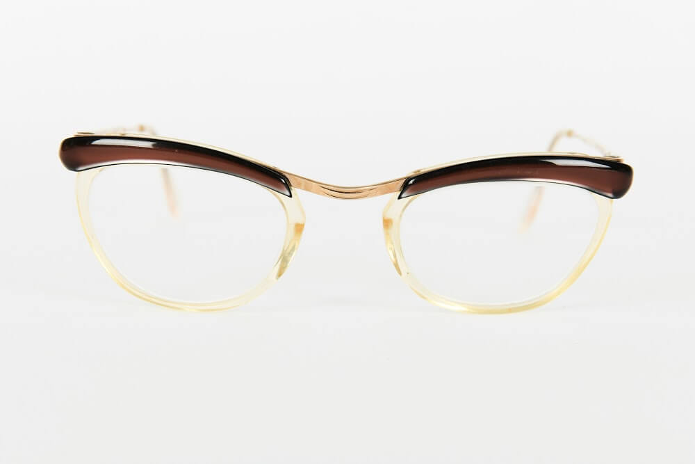 Cateye - 1940s-1960s Cateye Brown Gold Champagne