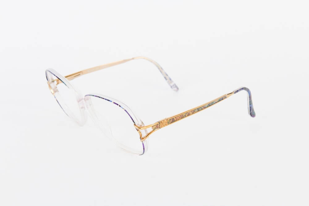 Retro Alana blue &amp; clear frame with gold metal sides