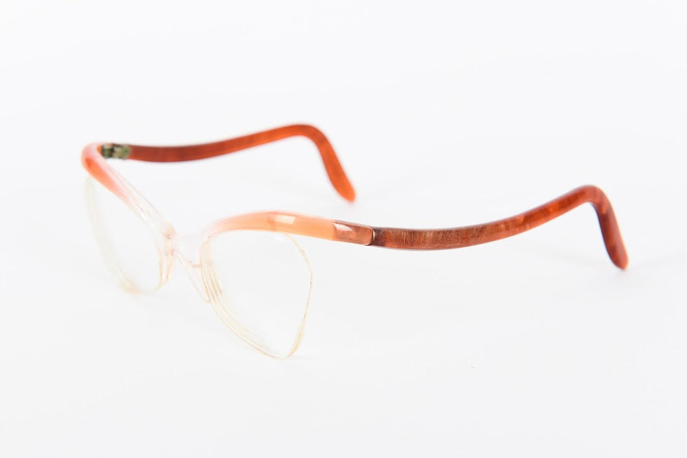 Cateye - Pink Orange Plastic 1940s-1960s