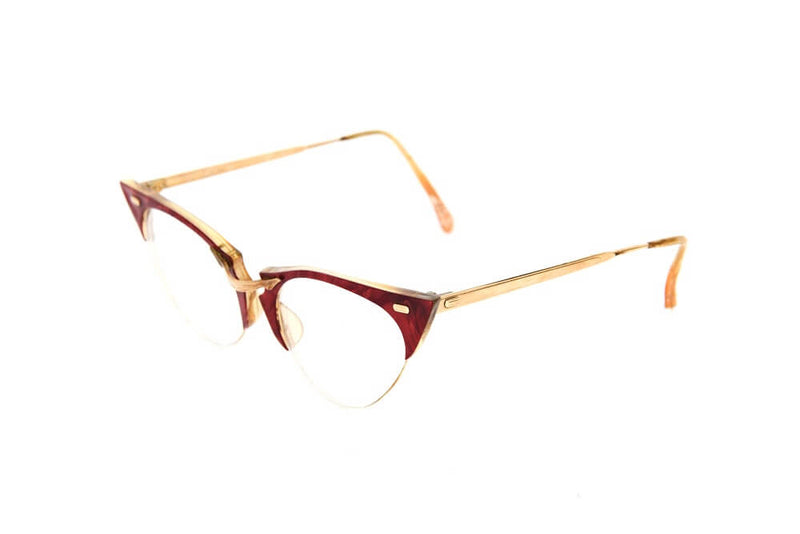 Cateye - 1940s-1950s Cateye Red Gold