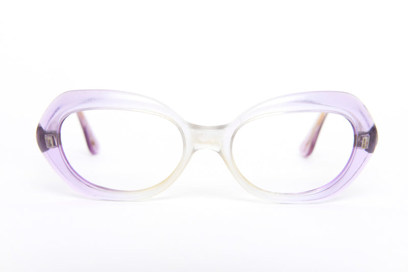 Retro - 1960s-1970s Clear Purple Rounded Plastic