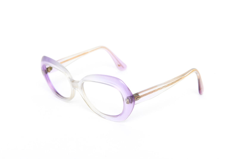 Retro - 1960s-1970s Clear Purple Rounded Plastic