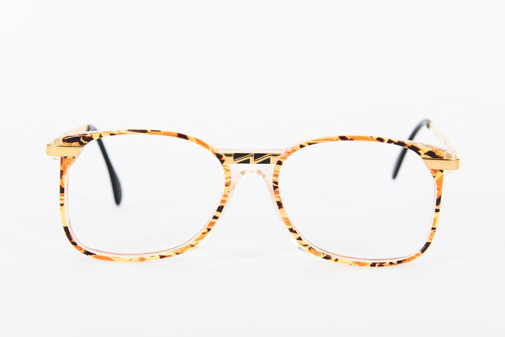 Cazal - 1970s-1990s Black Orange Gold Mottle