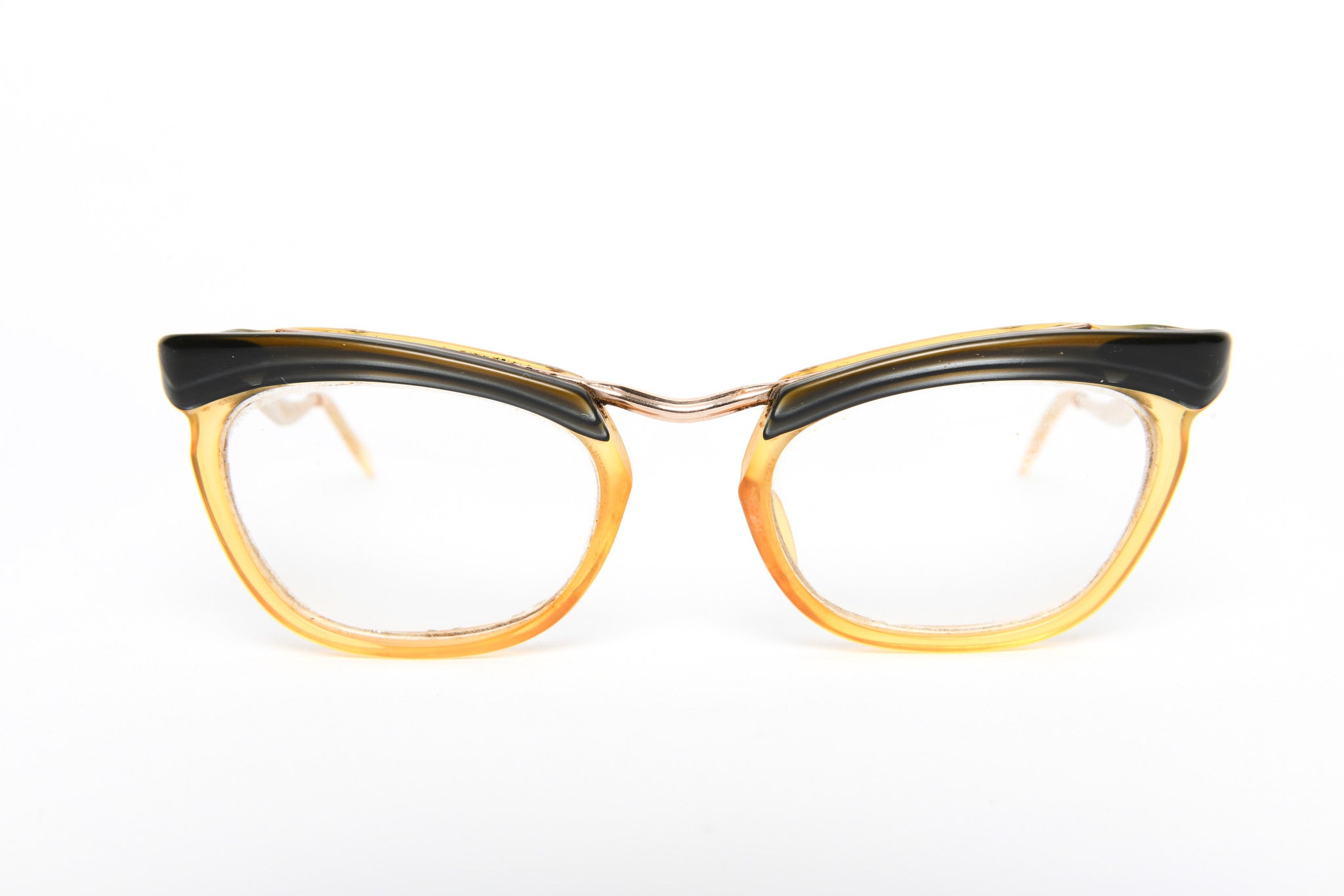 Cateye - 1940s-1960s Black Clear Gold