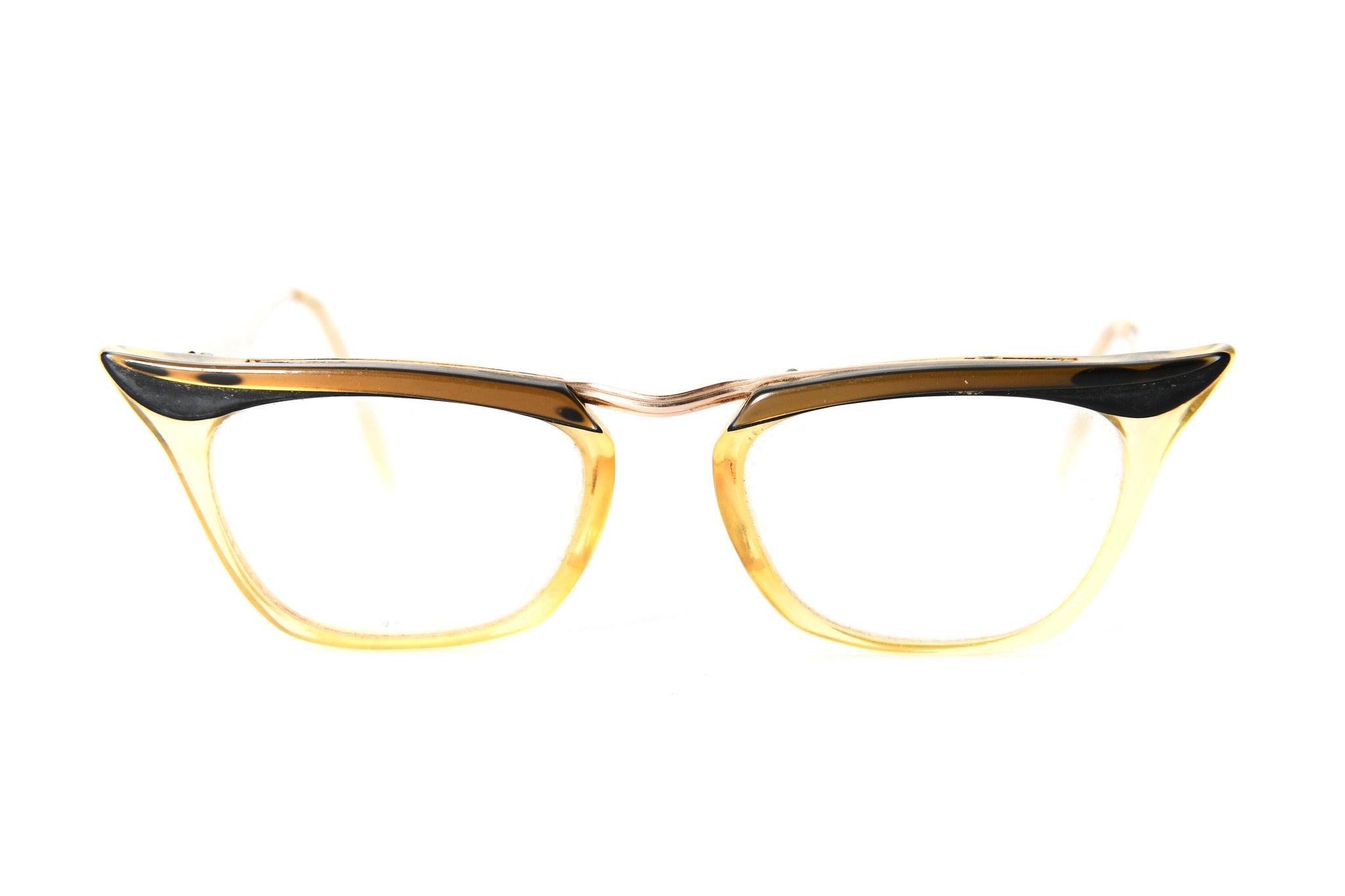 Cateye - 1950s-1960s Gold Black Champagne