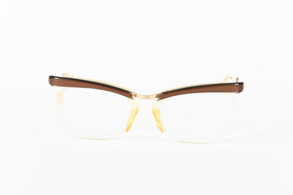 Cateye - 1950s-1960s Brown Gold