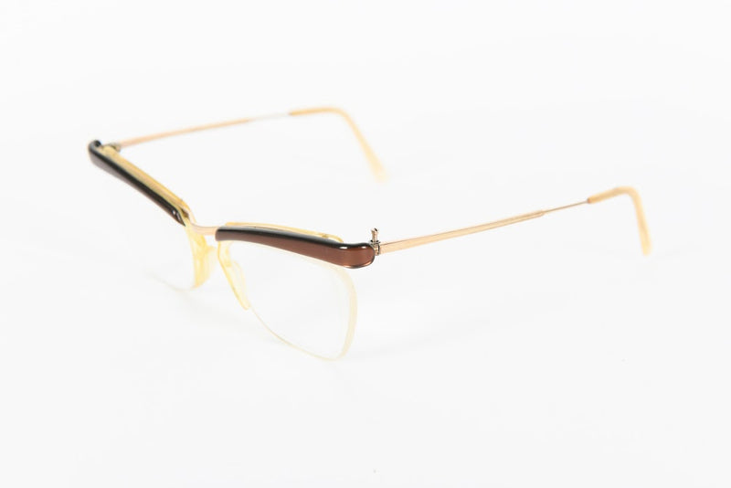 Cateye - 1950s-1960s Brown Gold