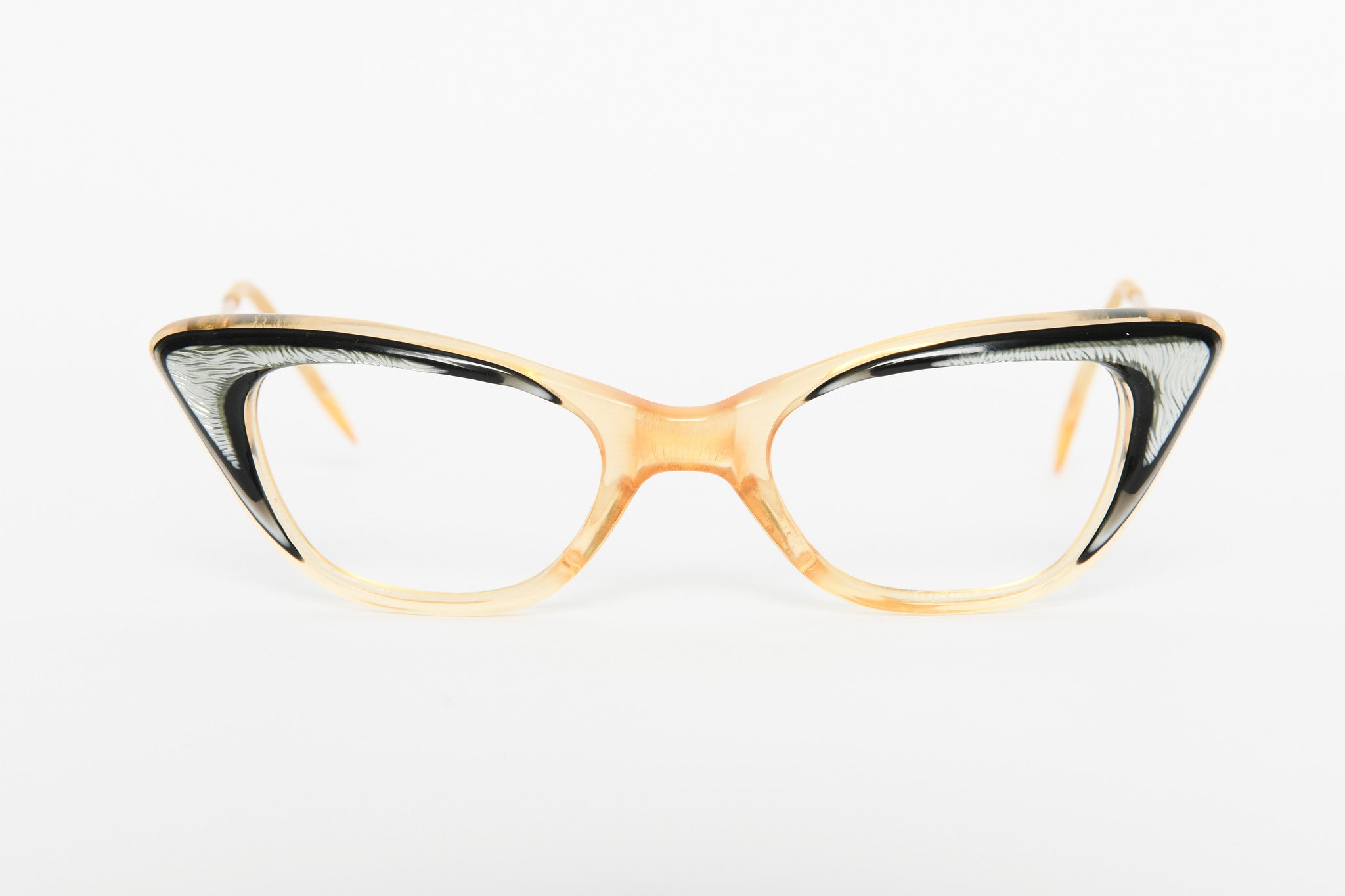 Cateye - 1940s-1960s Black Clear Gold