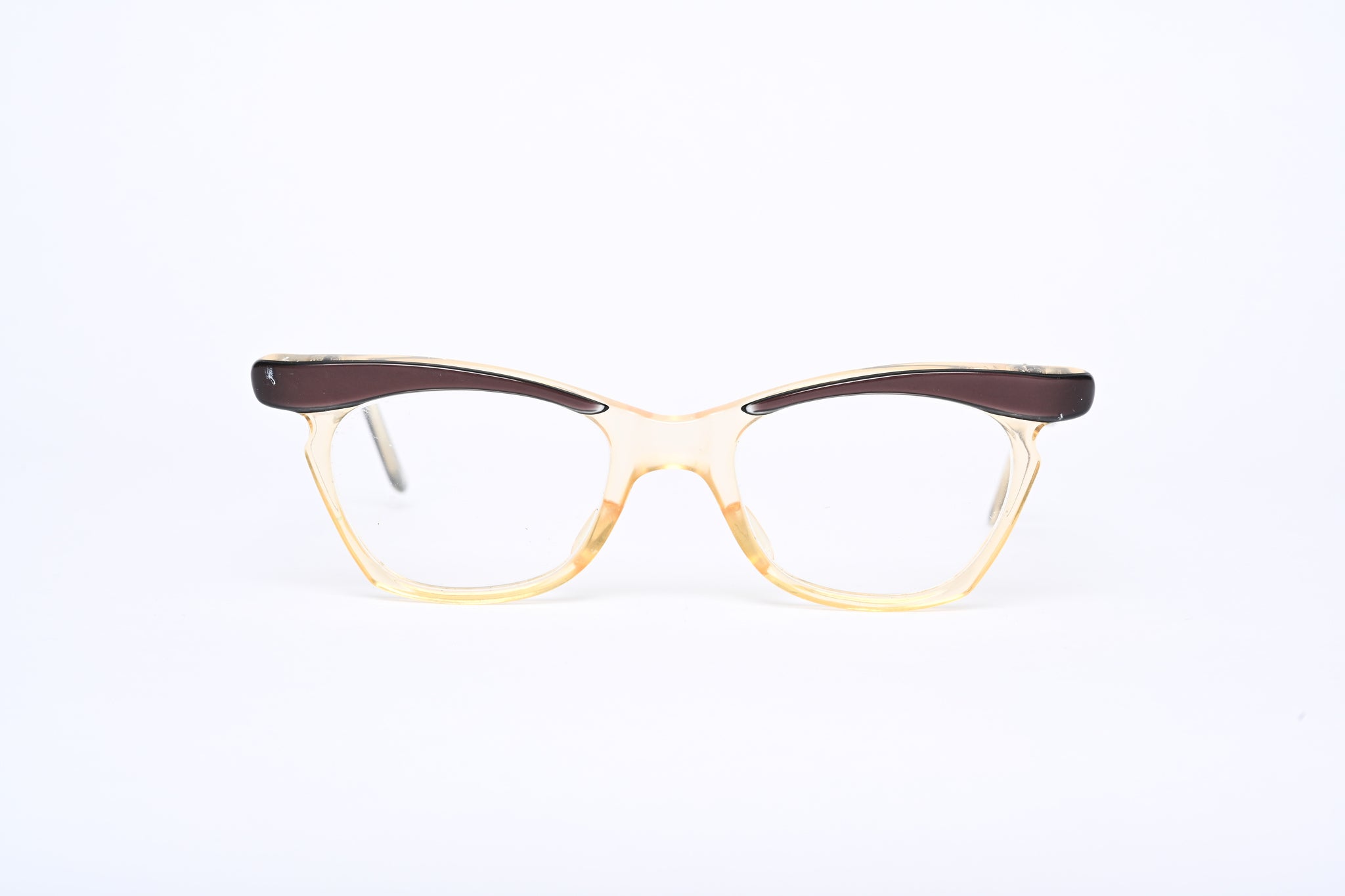 Cateye - 1950s-1960s Brown Champagne Clear