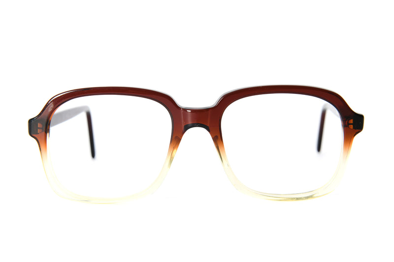 John men's brown and crystal fade 1970s vintage glasses.