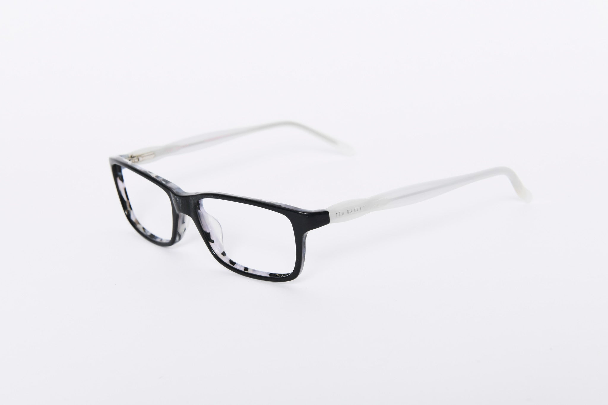 Ted Baker glasses. Cheap Ted Baker Glasses. Cheap Designer glasses. Black and white rectangular glasses. 