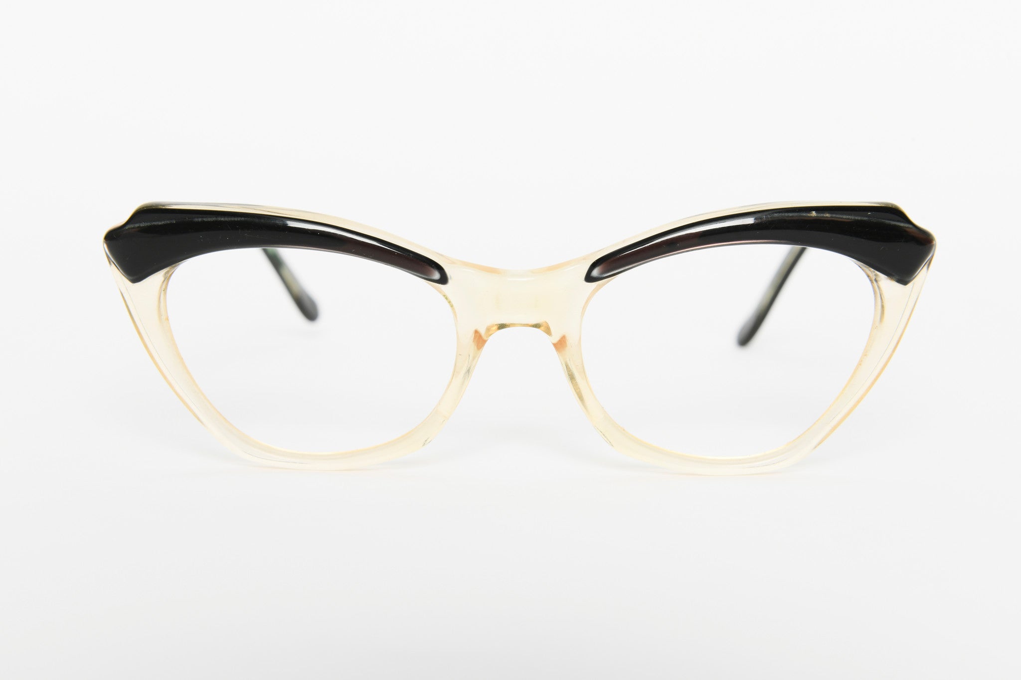 Cateye - 1940s-1960s Dark Brown Black Clear