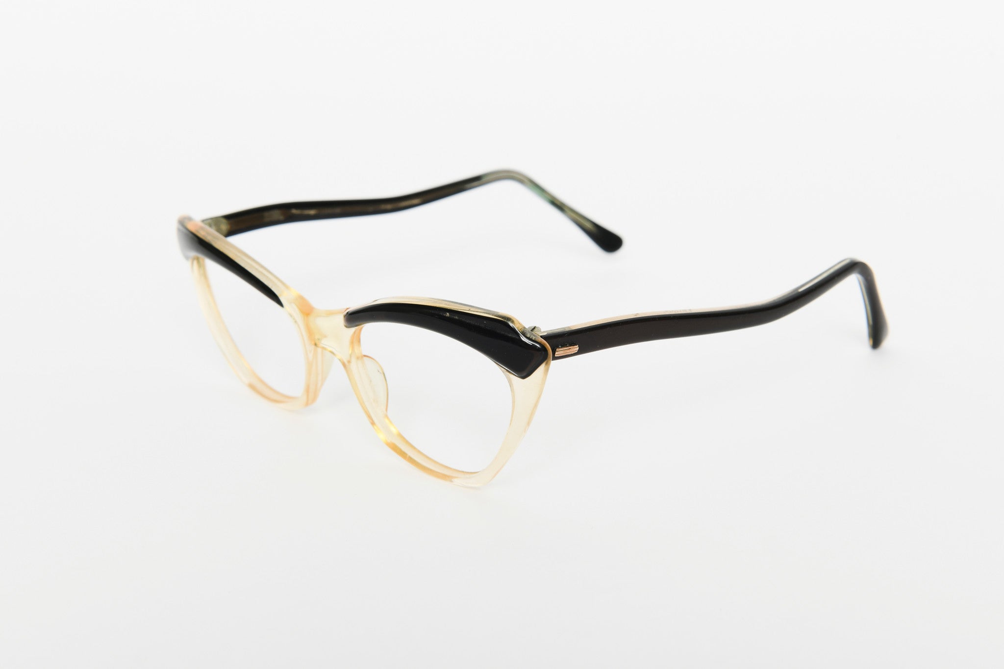 Cateye - 1940s-1960s Dark Brown Black Clear