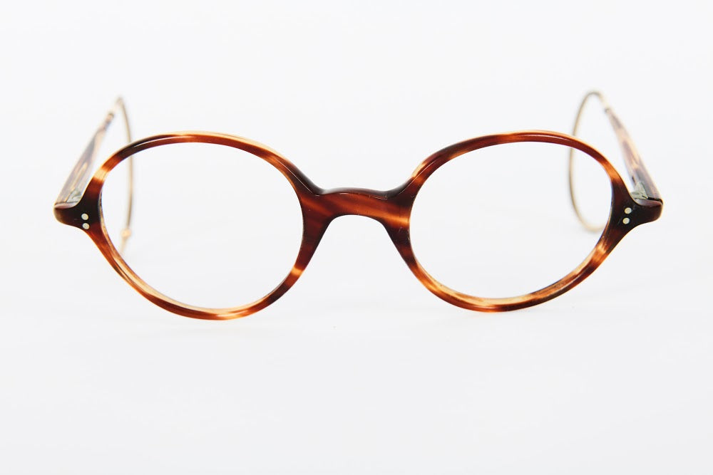 NHS - Round Plastic Brown Tortoiseshell 1940s-1950s