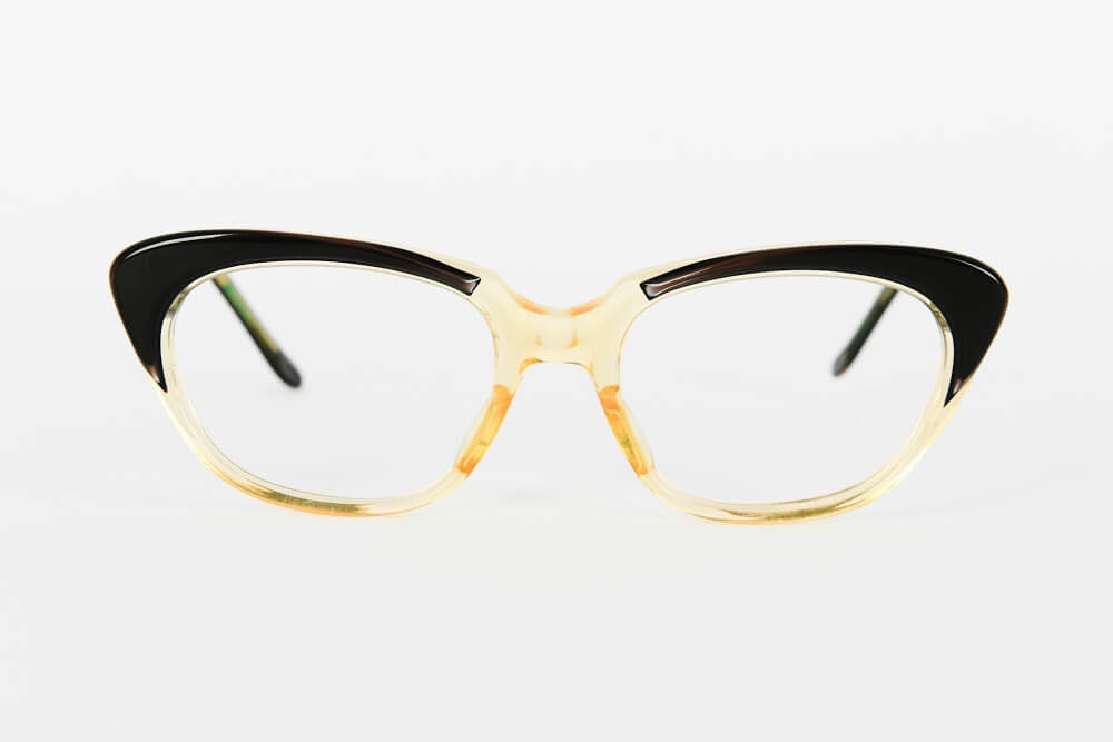 Cateye - 1940s-1950s Black Champagne