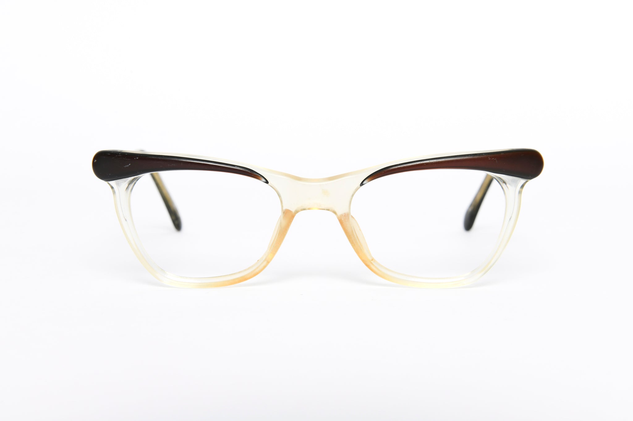 Cateye - 1950s-1960s Brown Champagne Clear