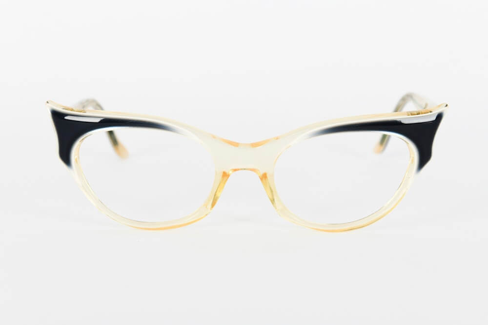 Cateye - 1940s-1960s Navy Clear Cateye