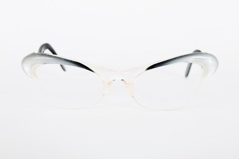 Cateye - 1950s-1960s Grey Crystal