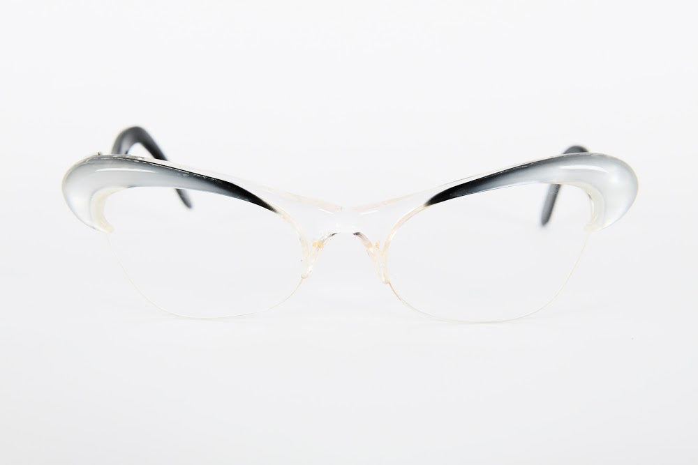 Cateye - 1950s-1960s Grey Crystal