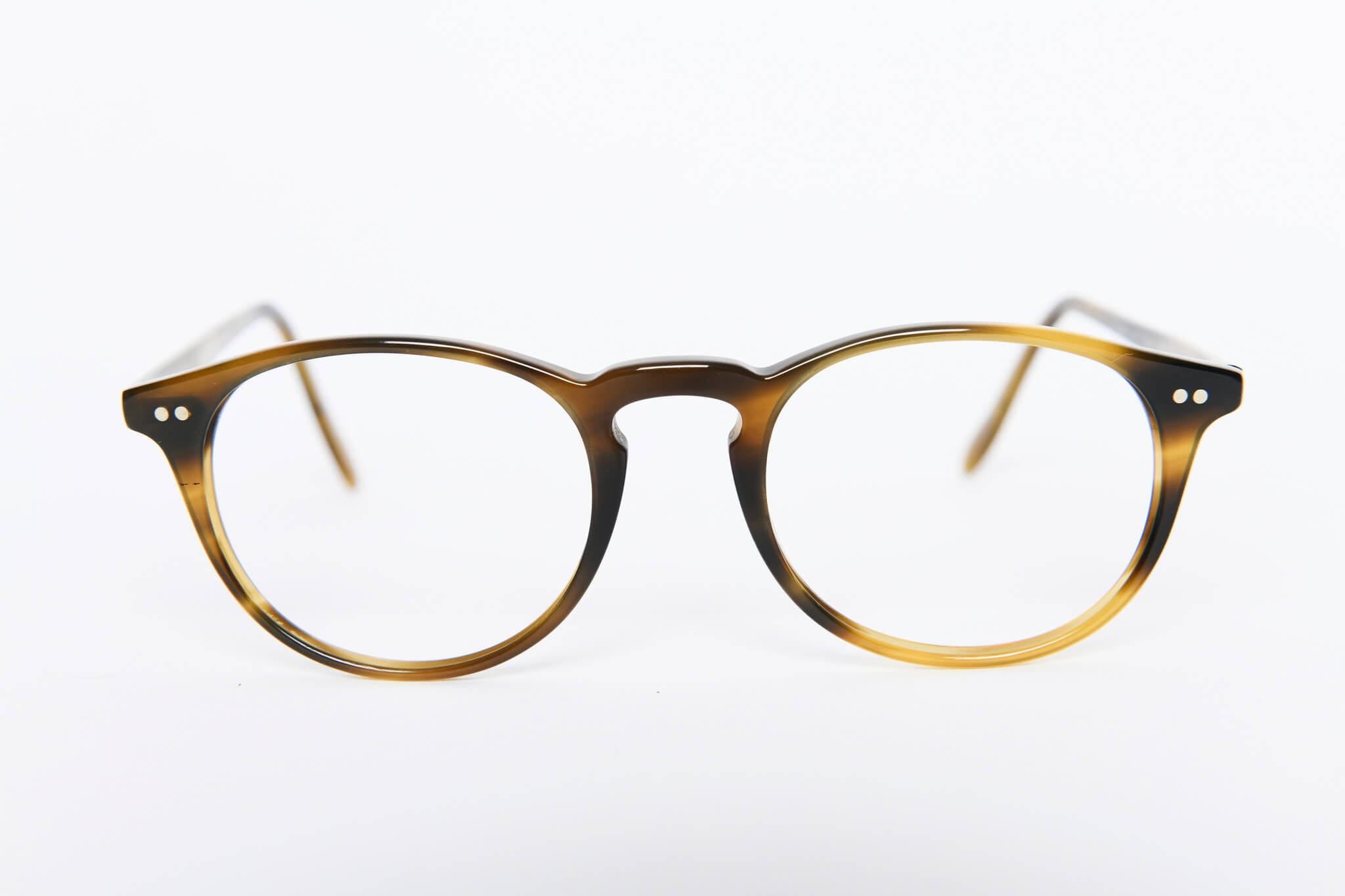 Oliver Peoples - Brown Green Shiny Round Plastic