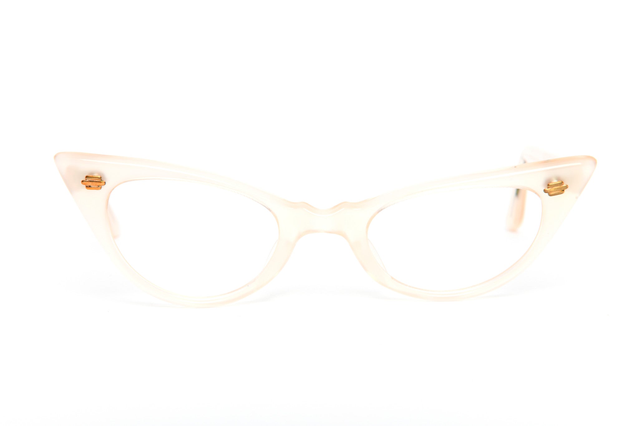 Cateye - 1940s-1960s Plastic New Old Stock Pale Pink Pearl