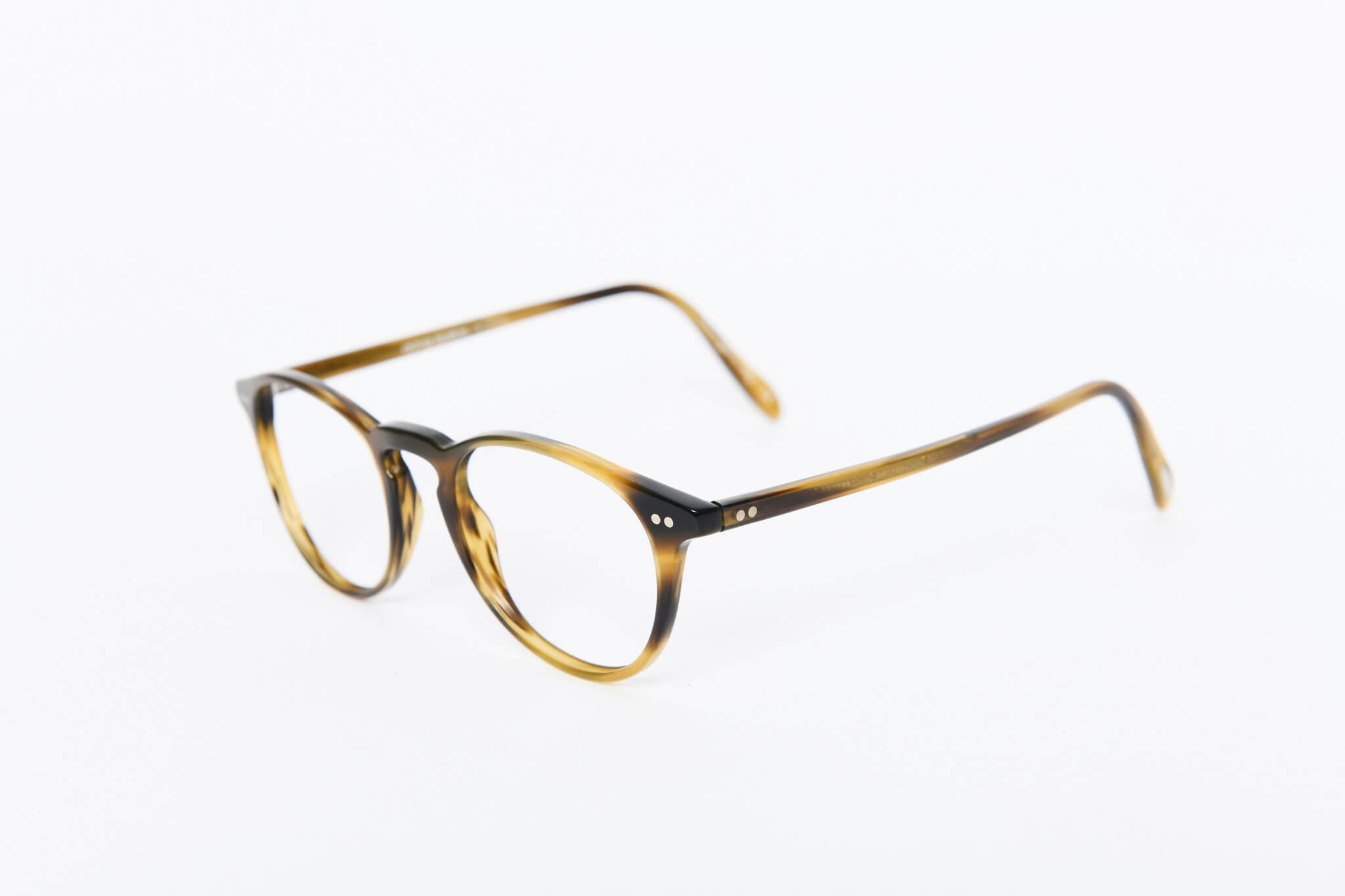 Oliver Peoples - Brown Green Shiny Round Plastic