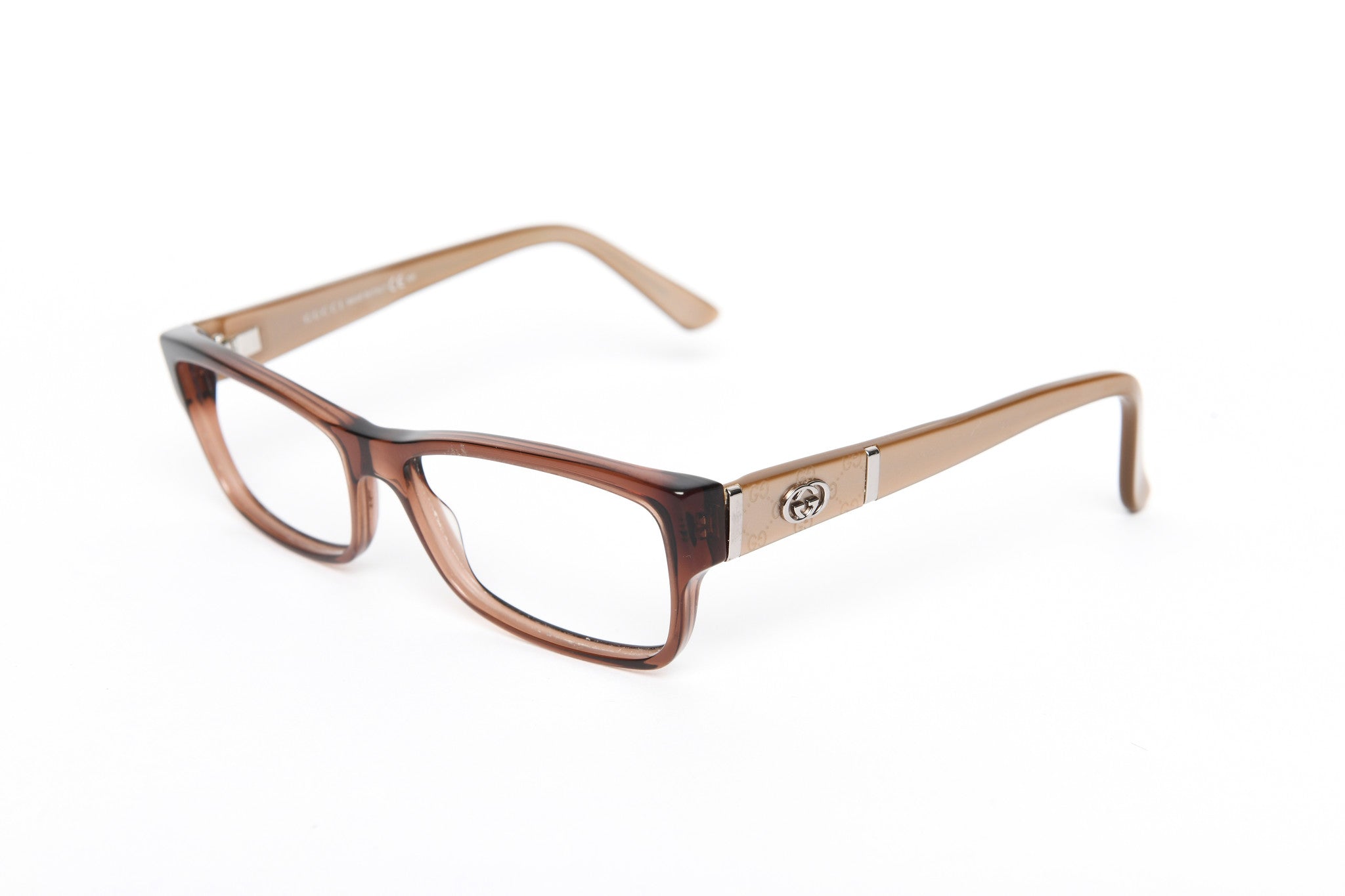 Gucci - Brown Clear Gold Plastic