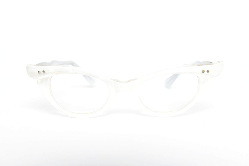 Cateye - 1940s-1960s White Pearl Plastic New Old Stock