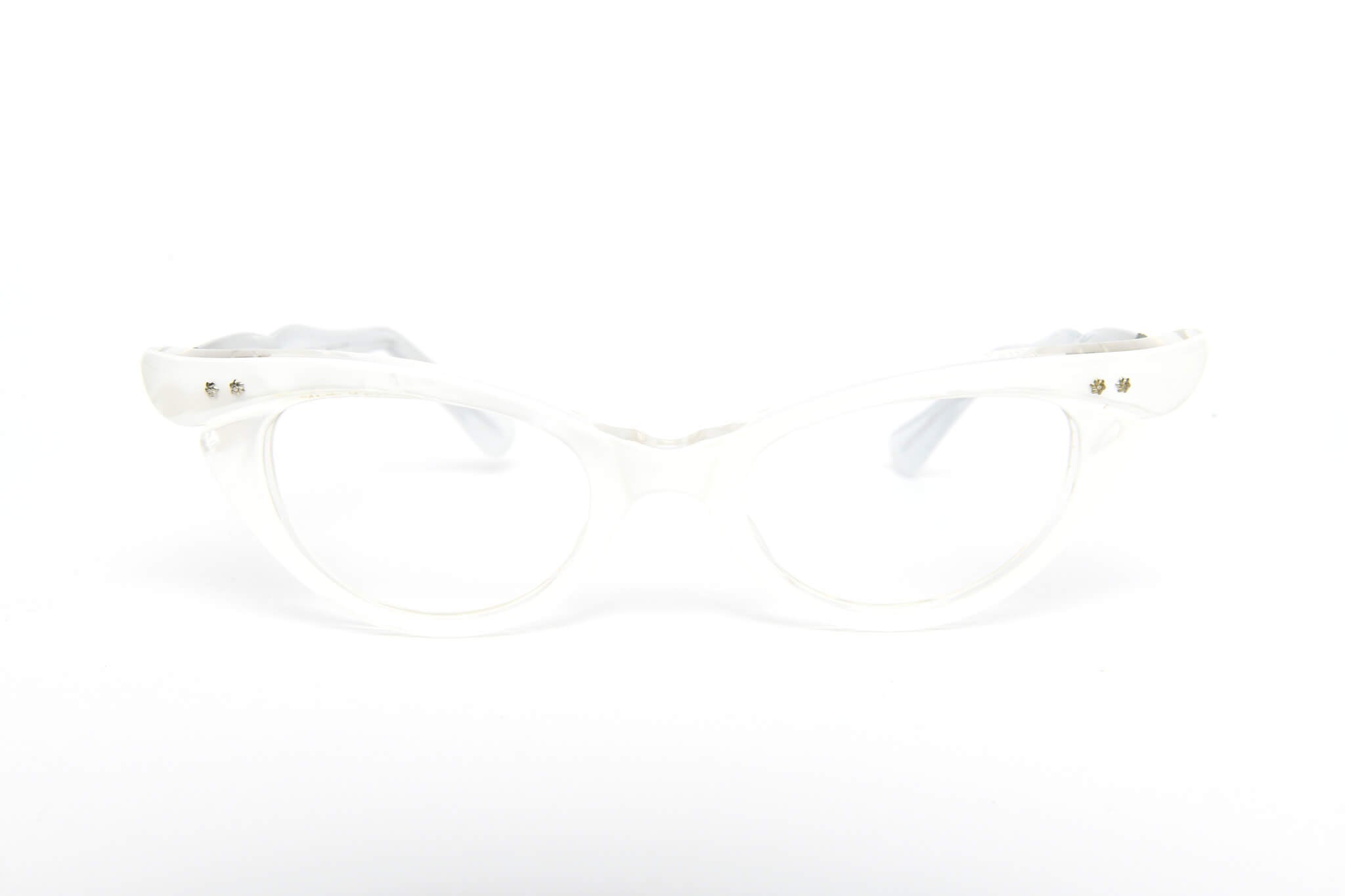 Cateye - 1940s-1960s White Pearl Plastic New Old Stock