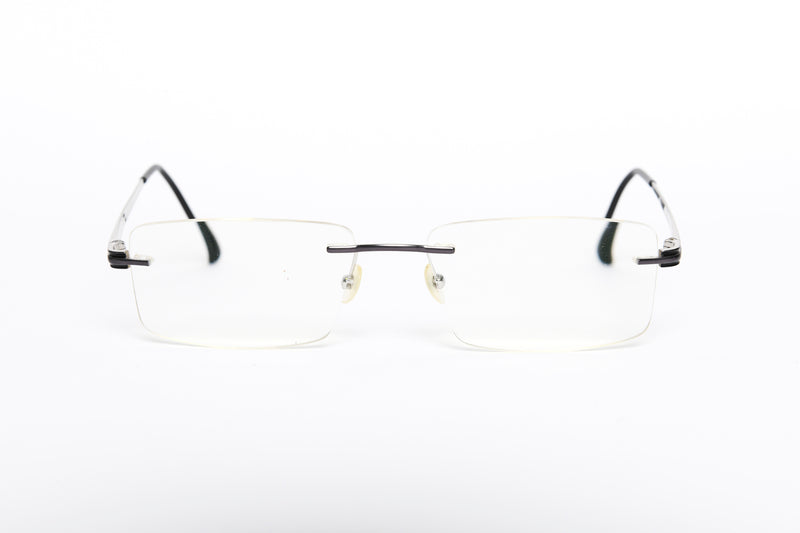 Stepper 8498 men's rectangular rimless titanium glasses