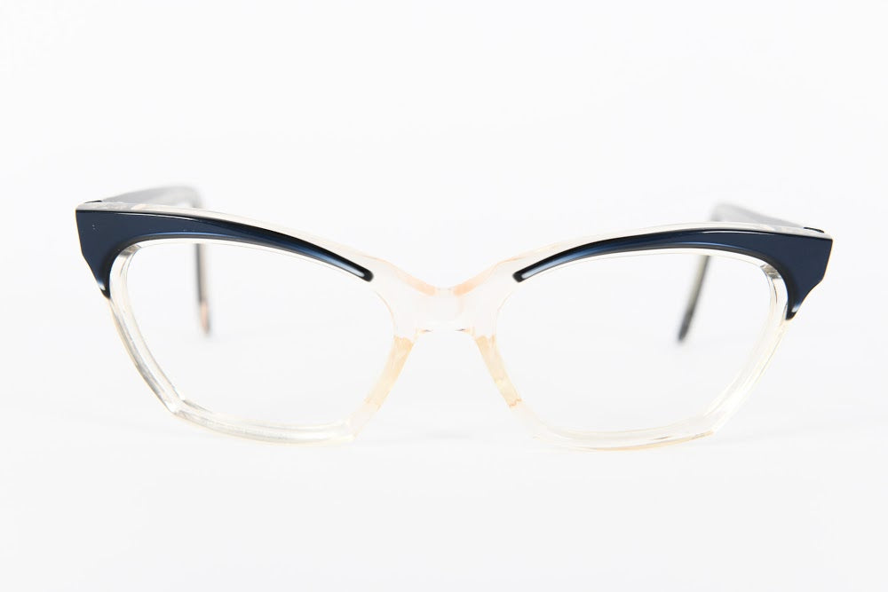 Cateye - 1940s-1960s Dark Blue Clear