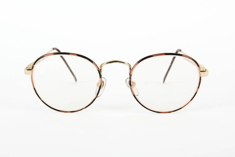 Round Metal - Gold 1980s  1990s Tortoiseshell