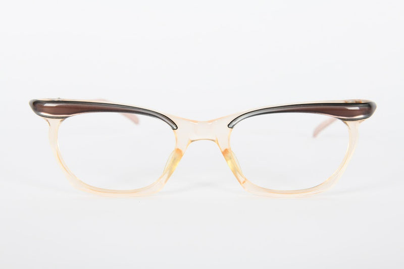 Cateye - 1940s-1960s Brown Champagne Rose Gold