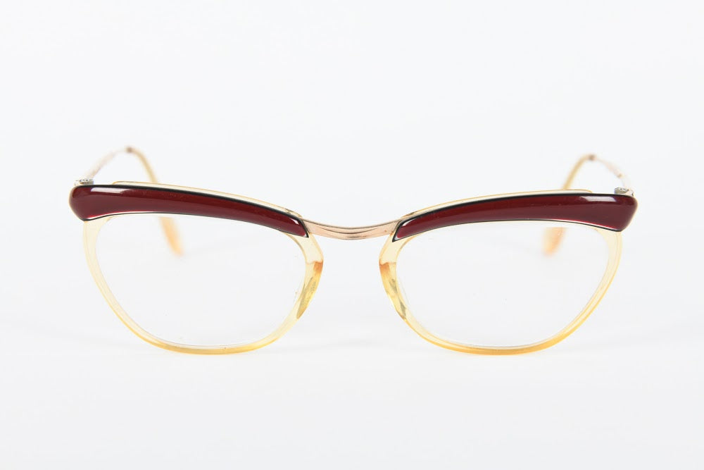 Cateye - 1940s-1960s Burgundy Champagne