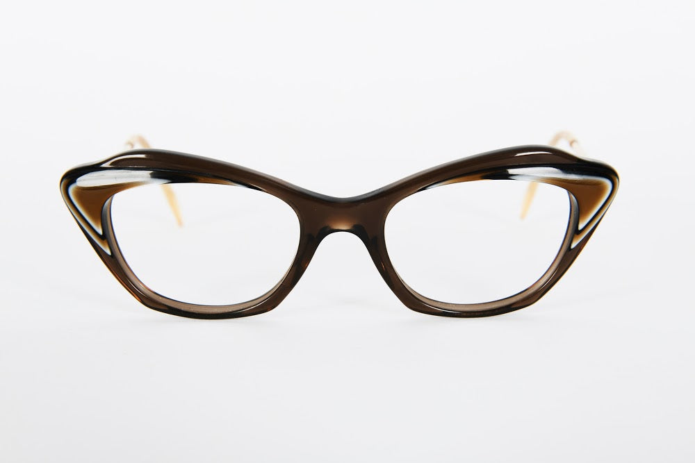 Cateye - 1940s-1960s Brown Taupe