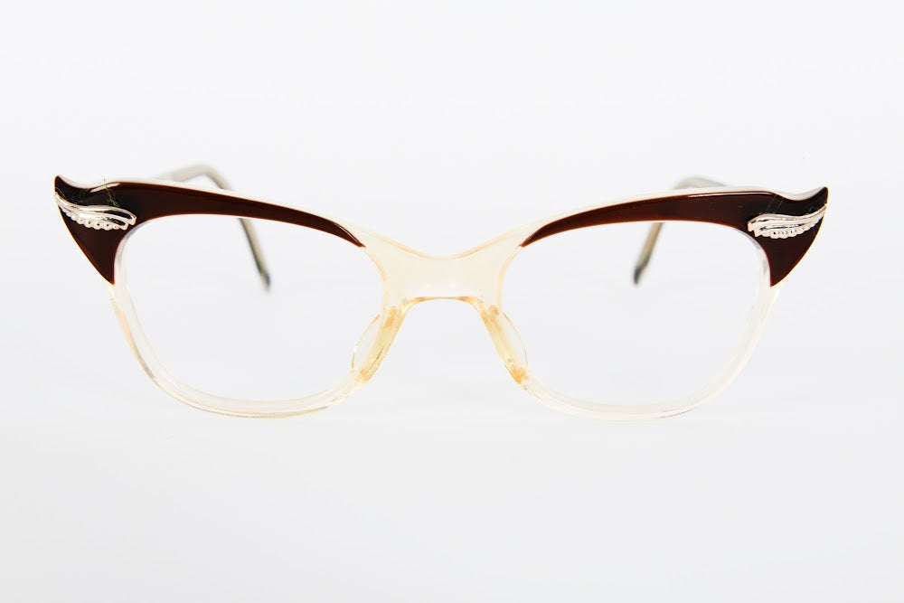 Cateye - 1950s-1960s Brown Gold Champagne