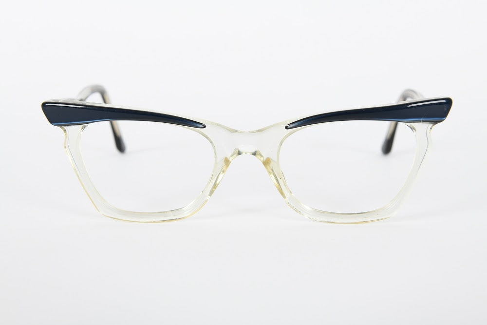 Cateye - 1940s-1960s Dark Blue Champagne Plastic