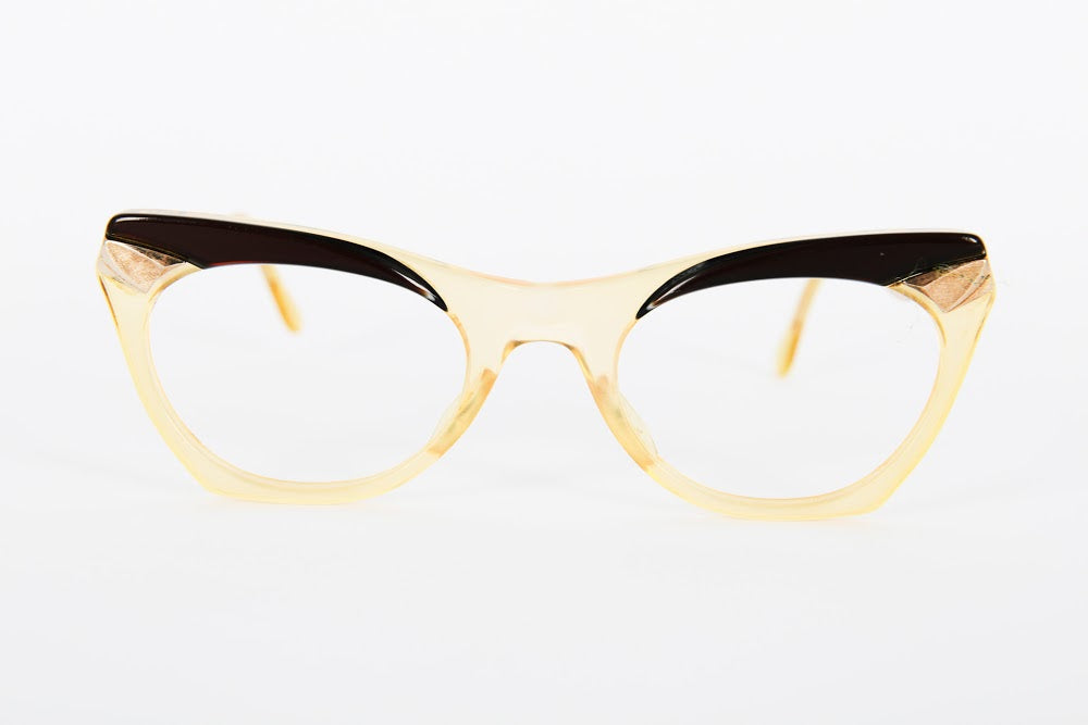 Cateye - 1960s-1970s Brown Gold