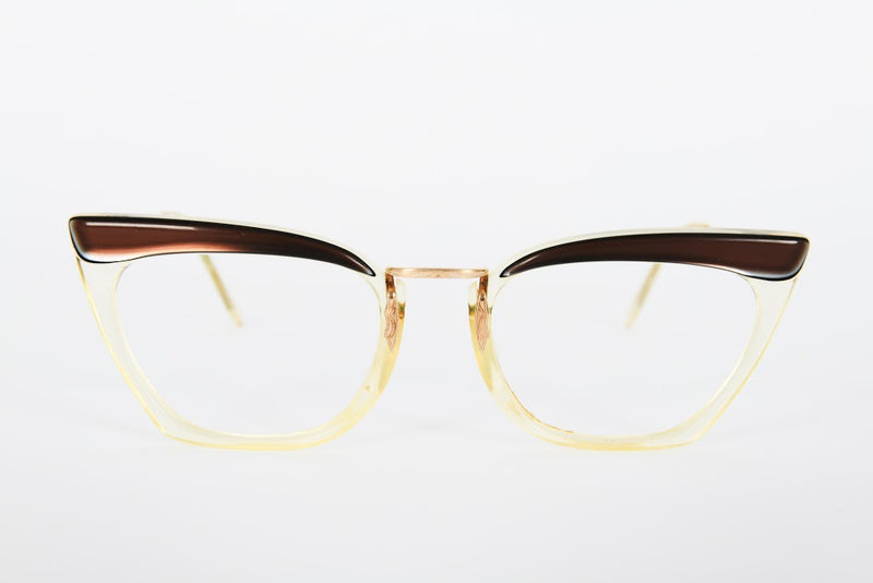 Cateye - 1950s-1960s Brown Gold