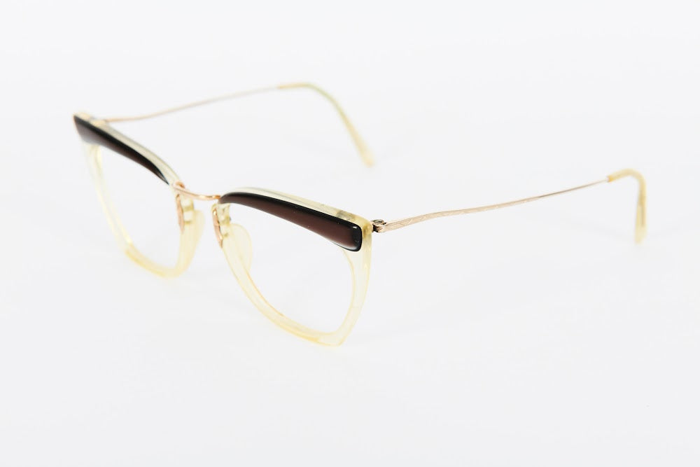 Cateye - 1950s-1960s Brown Gold