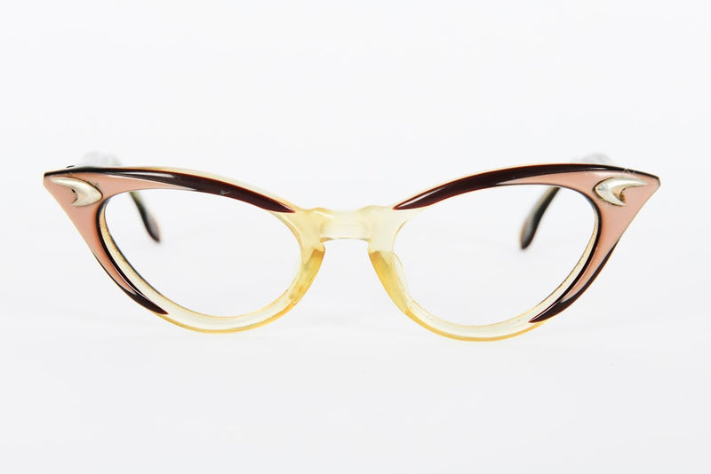 Cateye - 1950s-1960s Taupe Brown