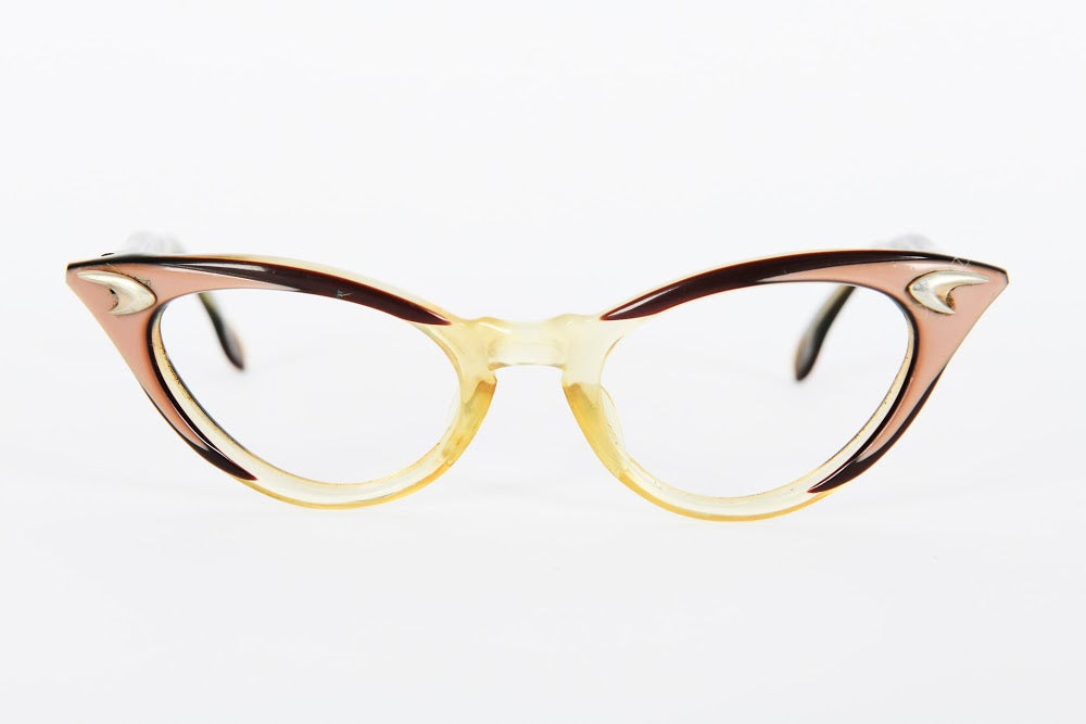 Cateye - 1950s-1960s Taupe Brown